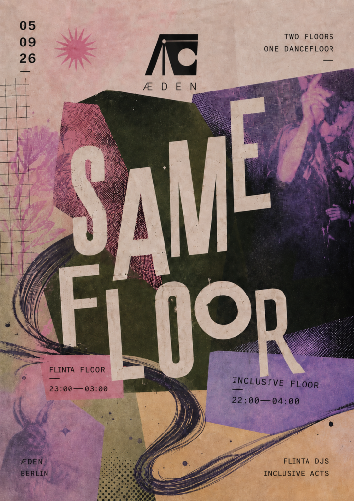 Flyer für "Same Floor mit Grafi und Datum
