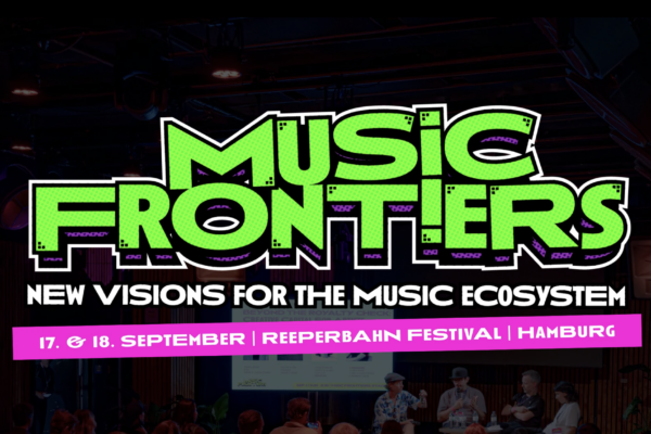 Logo der Msuic Frontiers mit Schrift 17. und 18. Sept. - Reeperbahfestival - Hamburg